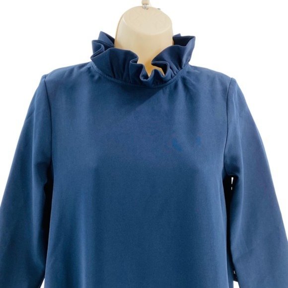 Tuckernuck | NEW Navy Daphne Bow Preppy Party Long Sleeve Mini Dress Size Medium - Picture 5 of 11